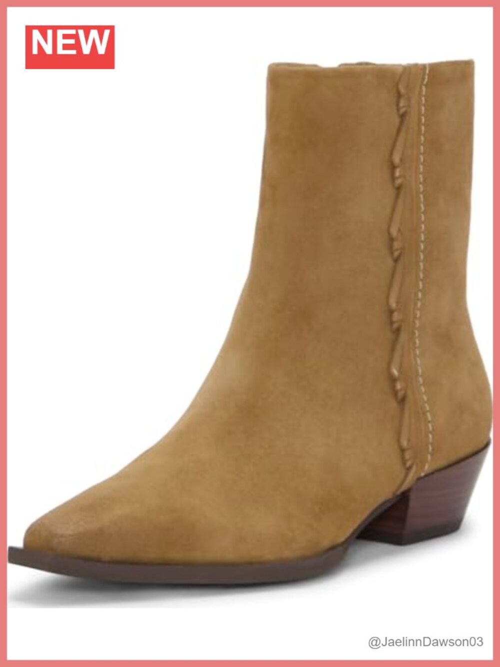 Lucky Women's Suede Ankle Booties Stacked Heel Zip Casual